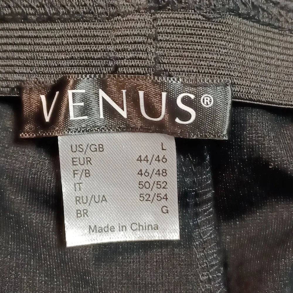 Venus Black Sequin Side Panel Leggings Womens Large Elastic Waist J81528 FA18